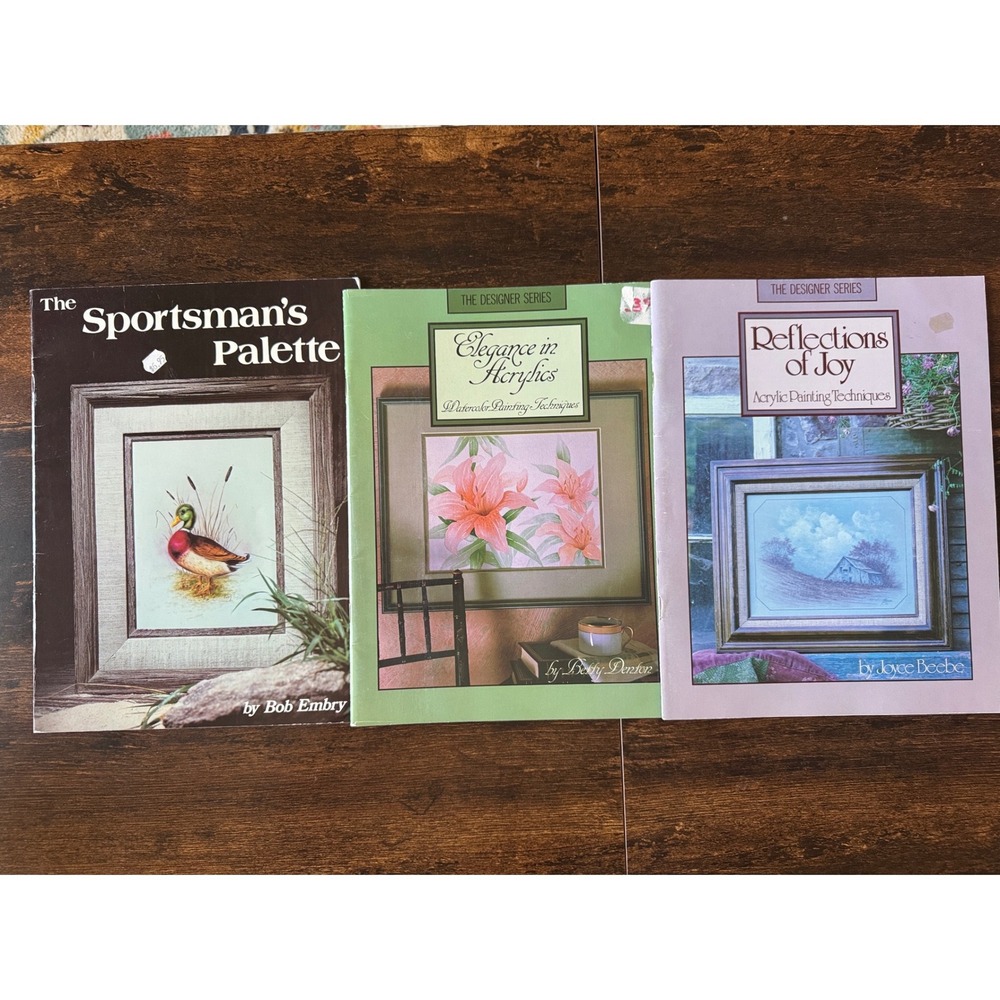 Vintage Acrylic Watercolor Painting Instruction Booklets Lot of 3 Nature Art